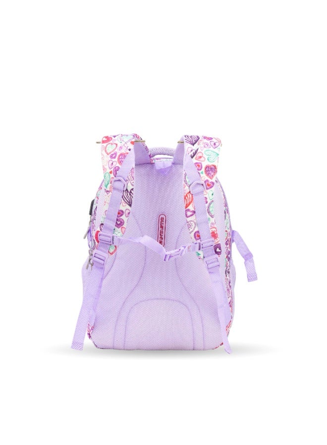 Fantastic Fantastic School Backpack, 2-Piece Set, Colorful Hearts Pattern, Purple ODS2 - Image 3