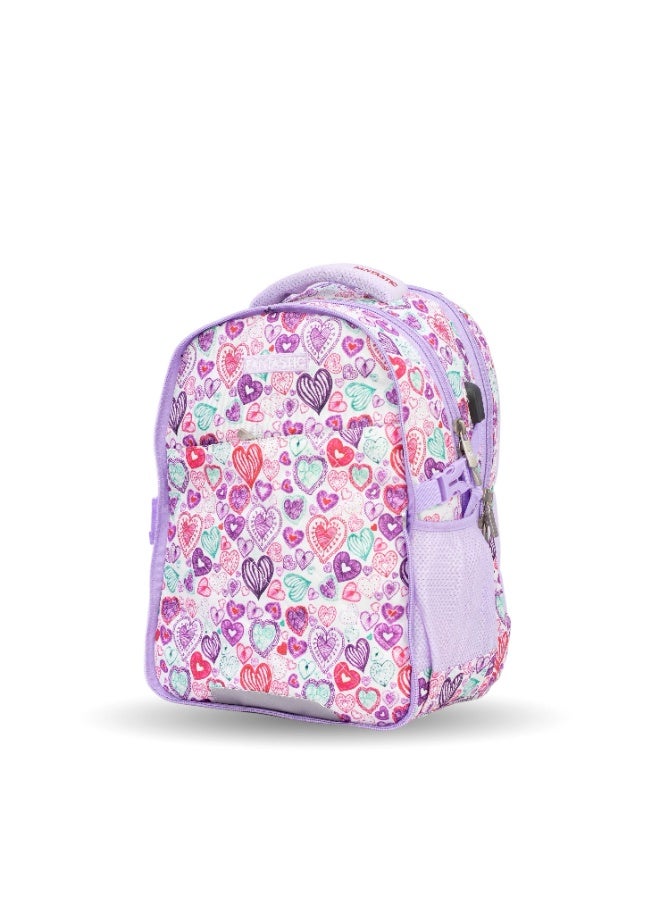 Fantastic Fantastic School Backpack, 2-Piece Set, Colorful Hearts Pattern, Purple ODS2 - Image 1