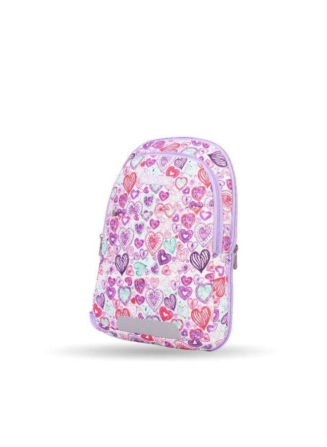 Fantastic Fantastic School Backpack, 2-Piece Set, Colorful Hearts Pattern, Purple ODS2 - Image 2