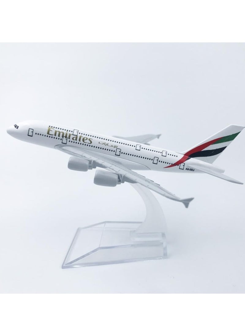 16cm Daron Emirates A380 Single Plane Scale And Base Diecast Model Toy With Attached Metal Parts For Gift, Birthday  - Image 1