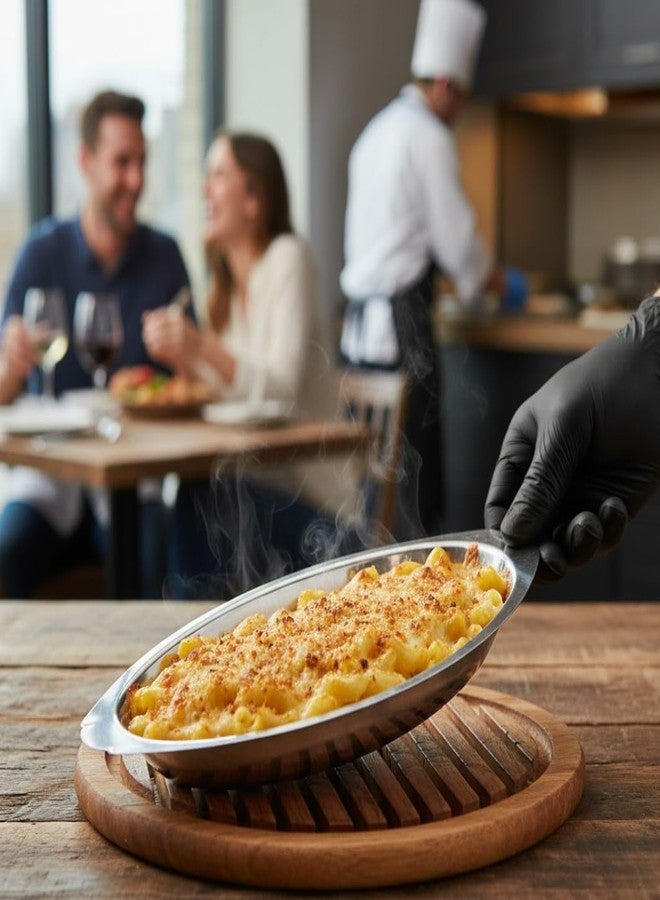TrueCraftware- 8 oz Stainless Steel Oval Au Gratin Dish 0.63mm Thickness Set of 6 - Casserole Dish Banana Split Bowls Single Serving Casserole Dishes Small Individual Gratin Dish Serving Dish Pan - Image 2