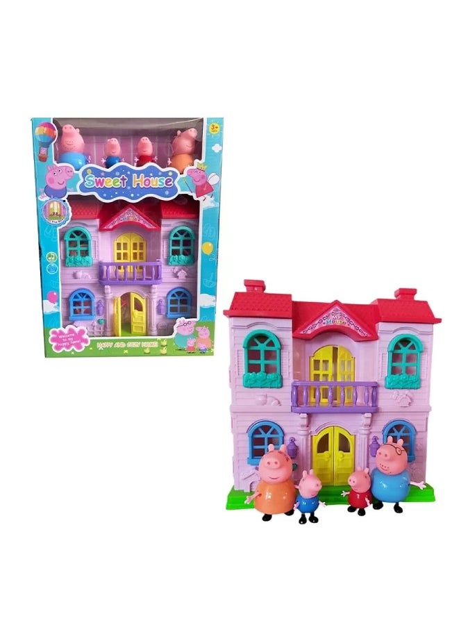 TOY GARDEN Peppa Pig Musical Light-Up Dollhouse Playset with Figures – Interactive Sweet House Toy with Sound, Lights, and Accessories for Kids  - Image 2