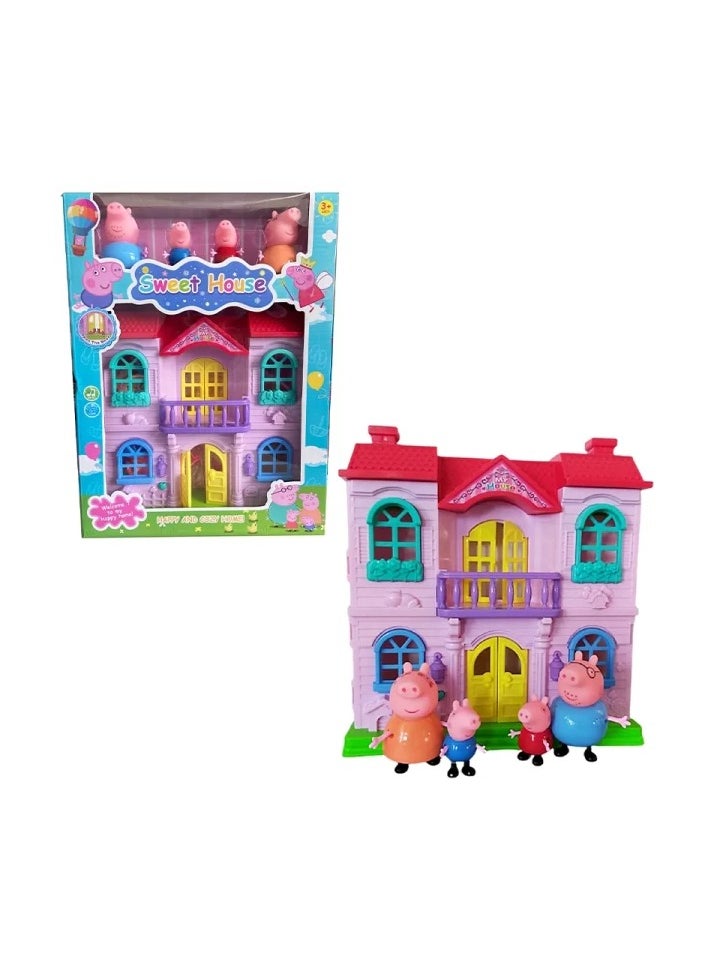 TOY GARDEN Peppa Pig Musical Light-Up Dollhouse Playset with Figures – Interactive Sweet House Toy with Sound, Lights, and Accessories for Kids  - Image 4