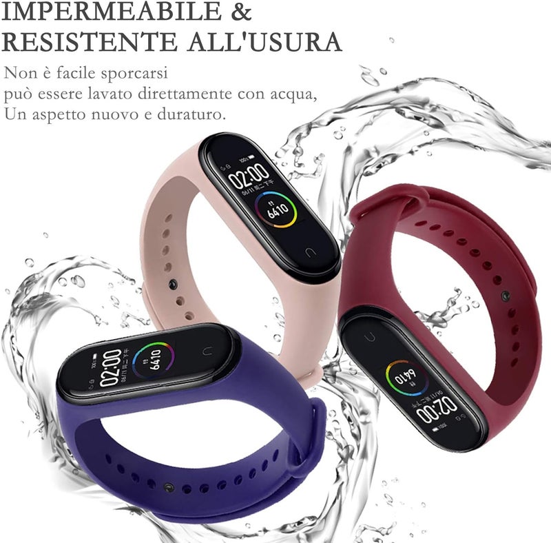 بانغتينغ 5 قطع متوافقة مع Xiaomi Mi Band 3/4، سوار بديل لساعة Xiaomi الذكية Mi Band 4، أساور سوار ذكي Mi Band 3، أشرطة سيليكون ملونة، 244 ملم، مطاط - Image 5