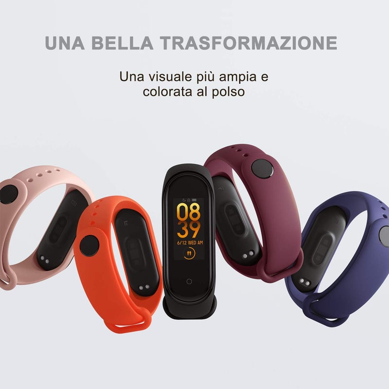 بانغتينغ 5 قطع متوافقة مع Xiaomi Mi Band 3/4، سوار بديل لساعة Xiaomi الذكية Mi Band 4، أساور سوار ذكي Mi Band 3، أشرطة سيليكون ملونة، 244 ملم، مطاط - Image 2