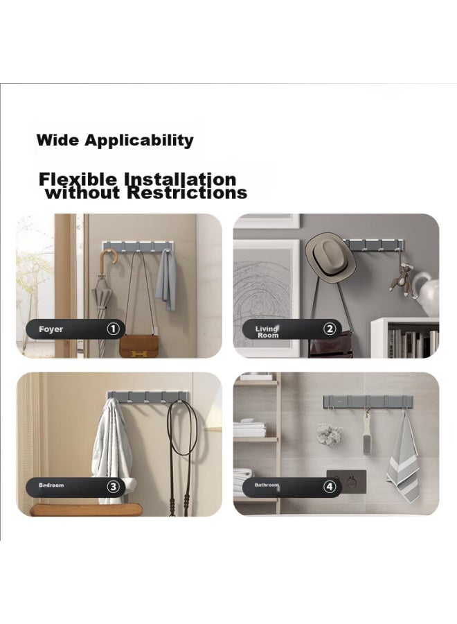 Jomoo Hook-free Bathroom Hooks, Kitchen Hooks, Door Hooks, Space Aluminum, 6-row Bathroom Hooks, 93035g5 - Image 4