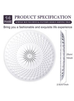 Excefore 10 Pcs Round Serving Platter, Reusable Acrylic Crystal Flan Plate Plastic Tray Clear Round Serving Tray for Food Cake Cookie Fruits Birthday Wedding Party (10 Inch)  - Image 2