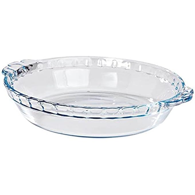 ريحني طبق فطيرة زجاجي متوسط التدويد 13 لتر متينة مقاومة للحرارة، أواني خبز شفافة في الفرن، صينية فطيرة دائرية مخددة آمنة للخبز، الكيش، الحلويات، الفارط، الحلويات، فريزر الميكروويف، غسالة صحون آمنة - Image 1