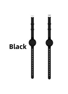 Suitable For Apple For Apple AirTag Anti-loss Device Silicone Pet Neck Solid Color Simple Long Neck Strap Anti-drop Shell-Color:Black-Applicable Model:Q92