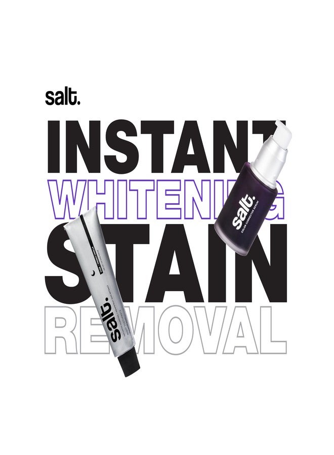 Salt. Oral Care Night Care Plus Combo | Dusk Night Toothpaste & Aura Purple Color Corrector Serum | Enzyme-Based Plaque Breakdown, Enamel Strengthening & Instant Teeth Brightening | French Vanilla & Lavender Mint - Image 2