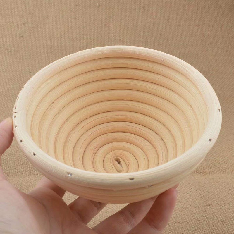 Obeauty 6 pack of 5 inch Sourdough Bread Bakery Basket,Round Bread Banneton Proofing Basket with Linen Liner Cloth, Brotform Dough Rising Rattan Handmade Rattan Bowl for Professional & Home Bakers - Image 3