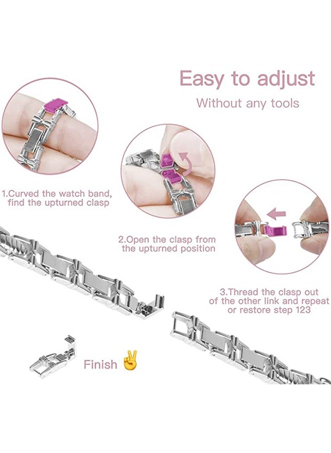 Ocean - Shiny Diamond On erfly Jewelry Metal Strap For Apple Watch SE Series 8/7/6/5/4/3/2/1 (Silver, 38mm/40mm/41mm) - Image 1