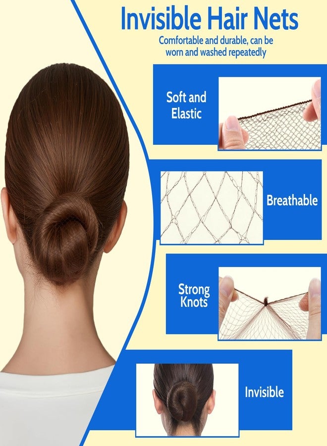 TsMADDTs Bobby Pins and Hair Nets Set, Hair Accessories for Women with, Invisible Nets for Ballet Bun(11.81&19.86IN), U Pins for Dance(1.37&2.36IN), Elastic Bands, Clear Rubber Bands - Image 4