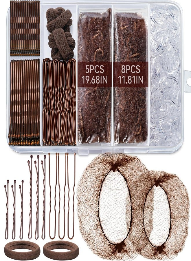 TsMADDTs Bobby Pins and Hair Nets Set, Hair Accessories for Women with, Invisible Nets for Ballet Bun(11.81&19.86IN), U Pins for Dance(1.37&2.36IN), Elastic Bands, Clear Rubber Bands - Image 1
