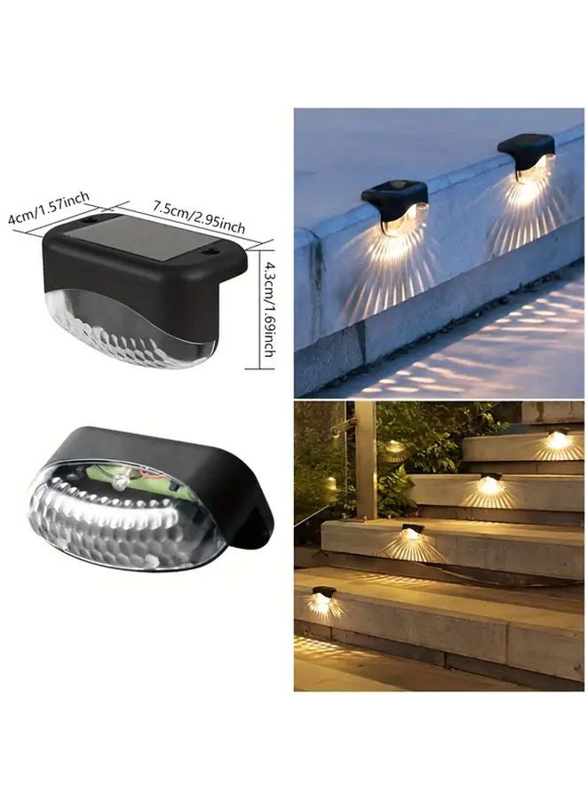 4 Pack Solar Outdoor Wall Lights Warm White Motion Spotlights For Garden Driveway - Image 1