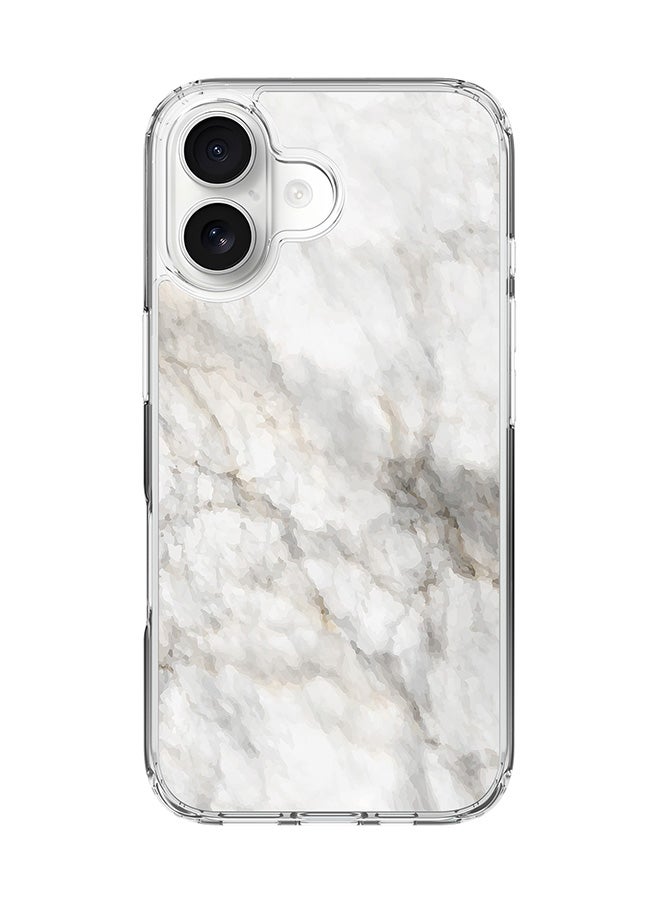 Stylizedd Classic Clear MagSafe Case for iPhone 17 , Hybrid Soft Case Flexible Edges Anti Drop TPU PC Gel Thin Transparent Cover [ Designed for iPhone 17 ] - Marble Print Beige Grey - Image 1
