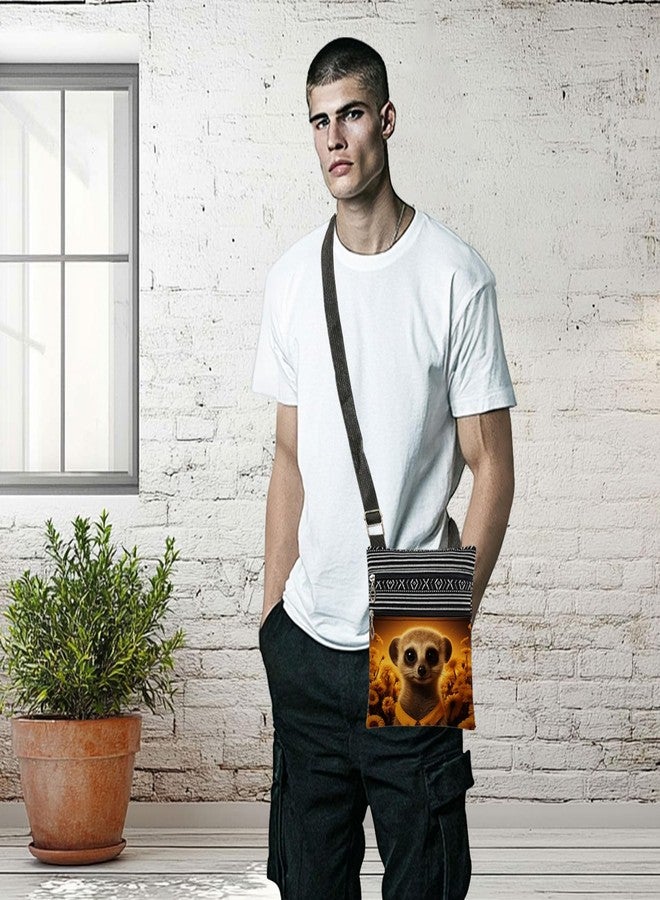 XiaoGalaee Meerkat Sunflower Print Crossbody Bag Adjustable Shoulder Strap for Nature Lovers Daily Use Travel Messenger Bag Birthday Gift Holiday Present for Animal Lover - Image 5