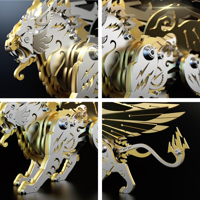 FILASLFT 3D Metal Puzzles for Adults 3D Metal Model Kits Mechanical Golden White Tiger Steel 3D Puzzles Stainless Steel Ornaments for Adults Home Decor Art Craft Gifts Toys.  - Image 3