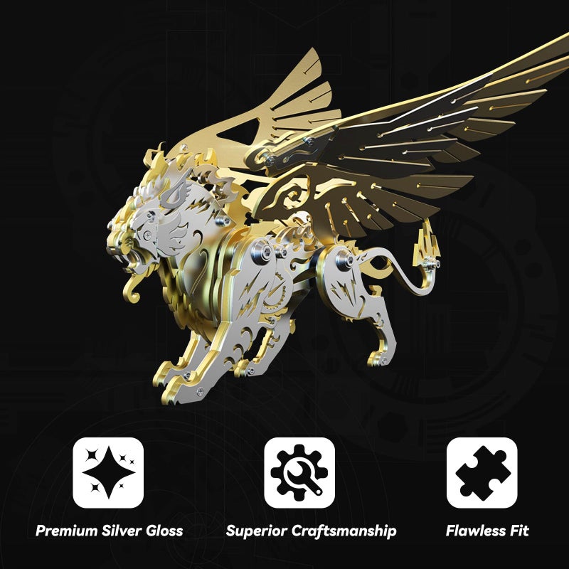 FILASLFT 3D Metal Puzzles for Adults 3D Metal Model Kits Mechanical Golden White Tiger Steel 3D Puzzles Stainless Steel Ornaments for Adults Home Decor Art Craft Gifts Toys.  - Image 5