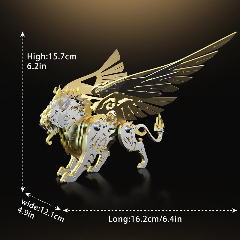 FILASLFT 3D Metal Puzzles for Adults 3D Metal Model Kits Mechanical Golden White Tiger Steel 3D Puzzles Stainless Steel Ornaments for Adults Home Decor Art Craft Gifts Toys.  - Image 2