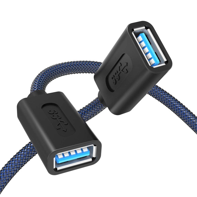 ANDTOBO USB 3.0 Female to Female Extension Cable USB 3.0 Type A Coupler Cord,Navy- 3.3Ft - Image 1