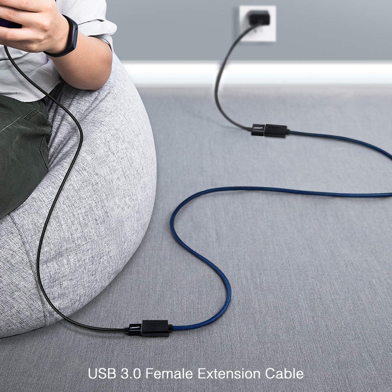 ANDTOBO USB 3.0 Female to Female Extension Cable USB 3.0 Type A Coupler Cord,Navy- 3.3Ft - Image 5