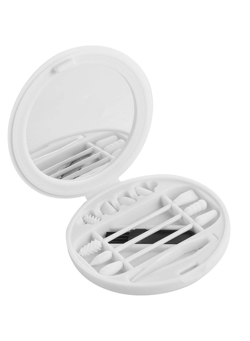 Multifunctional Reusable Silicone Q-Tips with Mirror for Makeup and Ear Cleaning, Portable and Washable - Image 1