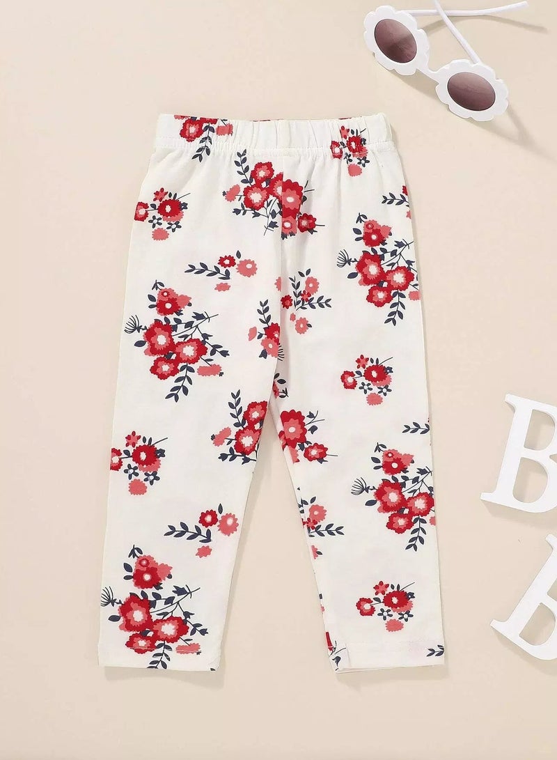 Baby Girl 2pcs Floral Print Pants  - Image 4