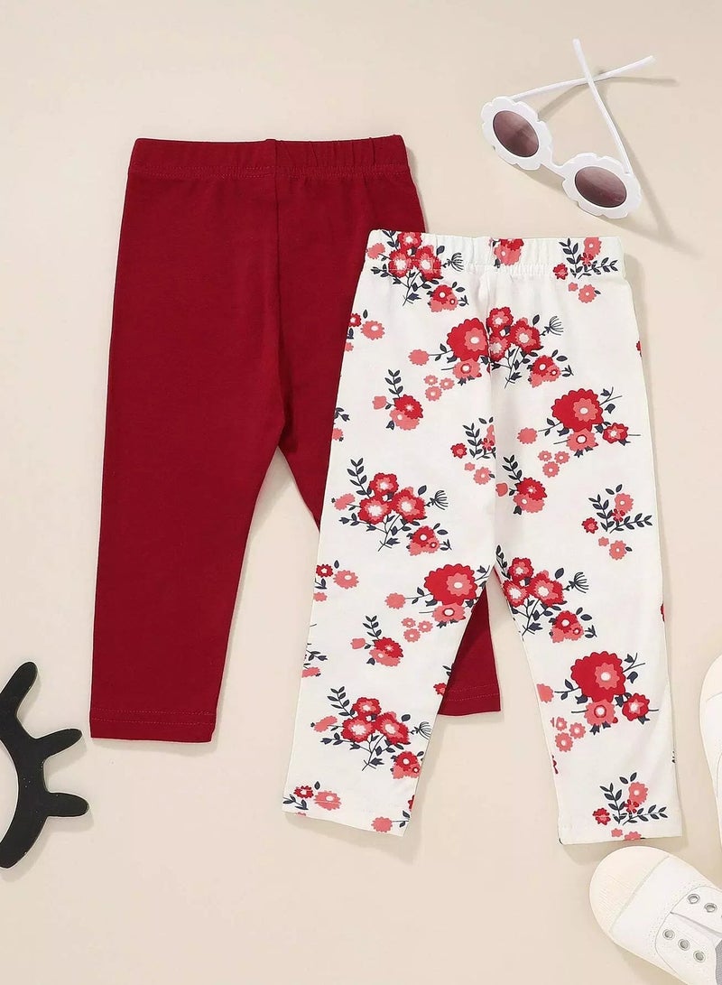 Baby Girl 2pcs Floral Print Pants  - Image 2