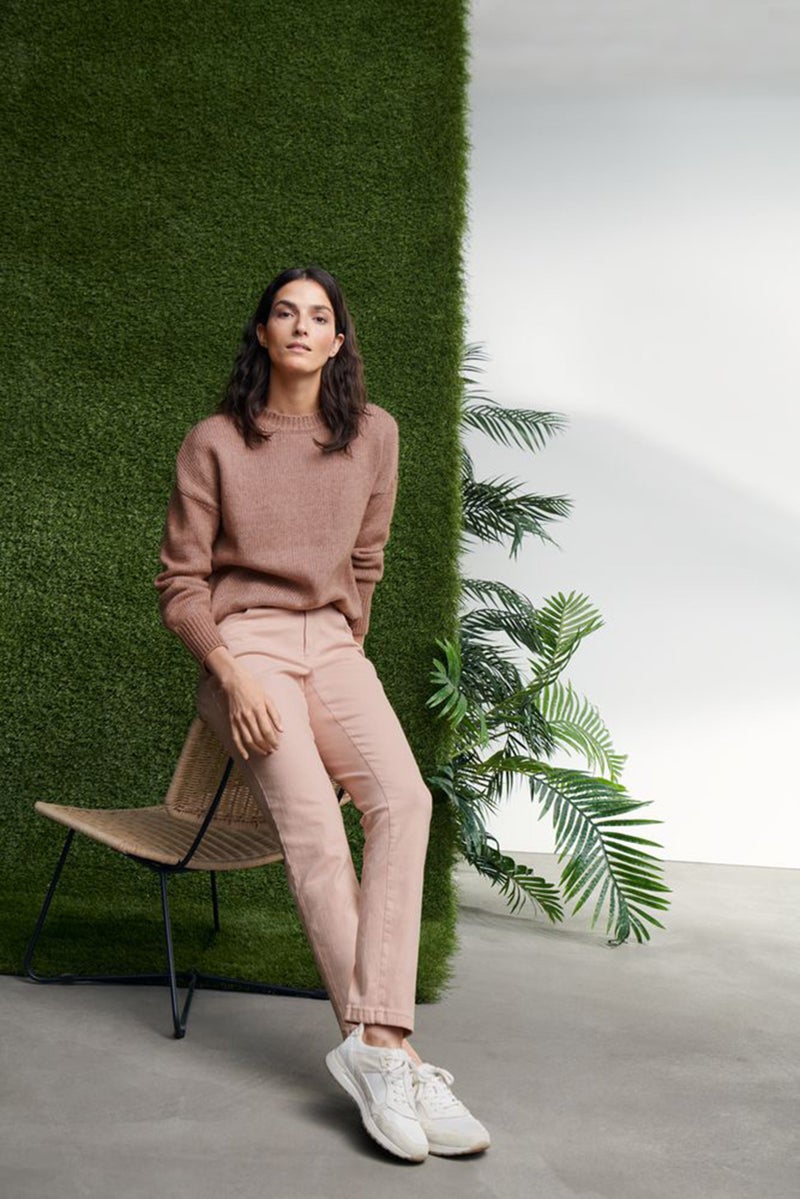 Tchibo جينز دنيم نسائي مستقيم قابل للتمدد، خوخي - Image 1