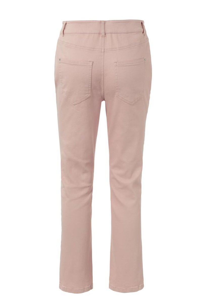 Tchibo Women Straight Fit Plain Stretchable Denim Jeans, Peach - Image 3
