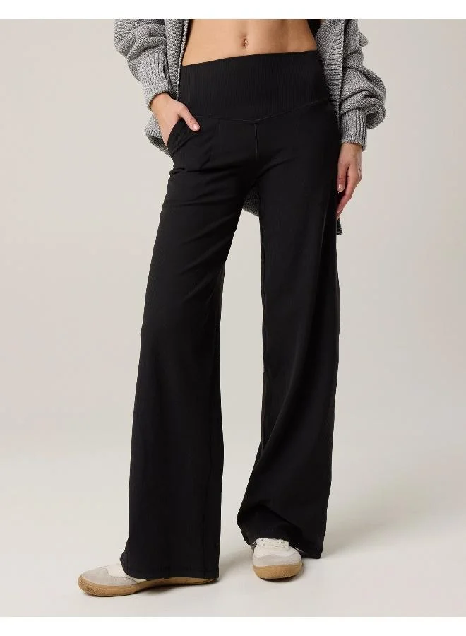 آري من امريكان ايجل OFFLINE By Aerie Real Me XTRA High Waisted Ribbed Trouser