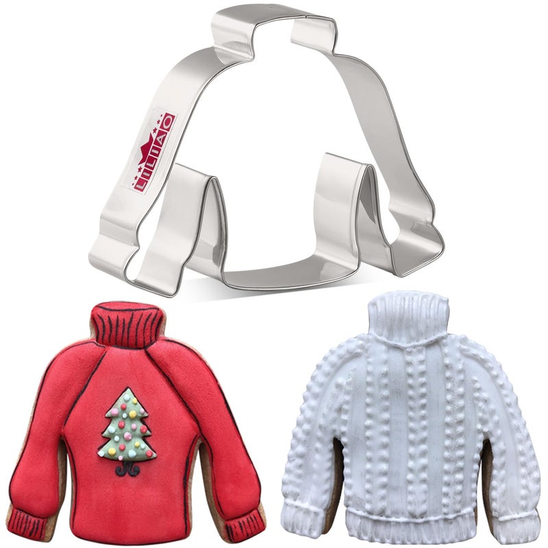 LILIAO LILIAO Christmas Winter Ugly Sweater Cookie Cutter  42 x 32 inches  Stainless Steel