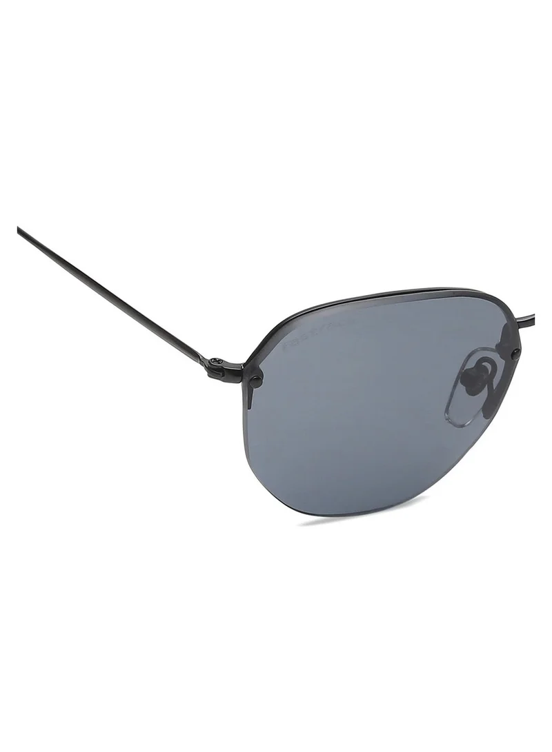 fastrack Black Rimless Round Sunglasses M217BK4 - 55 mm