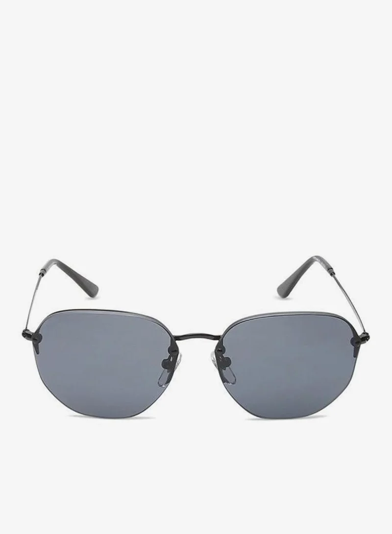 fastrack Black Rimless Round Sunglasses M217BK4 - 55 mm
