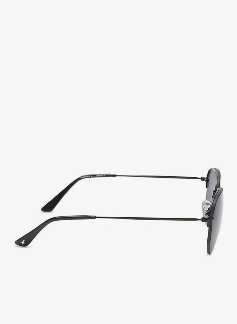 fastrack Black Rimless Round Sunglasses M217BK4 - 55 mm