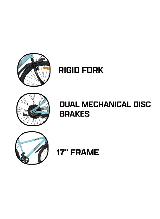 Riders Cyclone 26T Mountain Bicycle for Men & Women | Heavy-Duty Steel Frame, Front Suspension & Power Brakes | Inner Cable Routing with Rear Carrier, Mud Guards & Non-Slip Multi-Terrain Tyres | City Ride Cycle | Blue - Image 5
