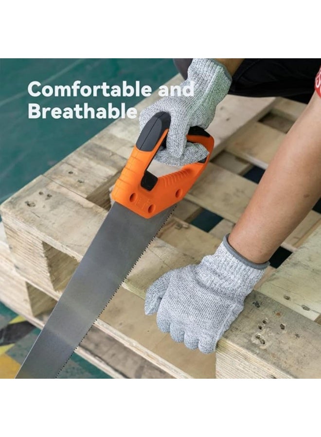 Five pairs of cut-resistant gloves with five levels of protection, food-grade, and comfortable, breathable material for kitchen, cooking, and woodworking. - Image 3