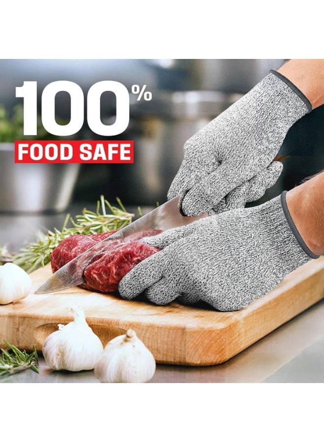Five pairs of cut-resistant gloves with five levels of protection, food-grade, and comfortable, breathable material for kitchen, cooking, and woodworking. - Image 5