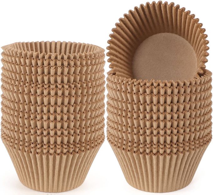 Caperci Jumbo Cupcake Liners Natural Muffin Baking Cups 300-Count, No Smell, Food Grade, Upgraded Grease-Proof Paper (Natural) - Image 1