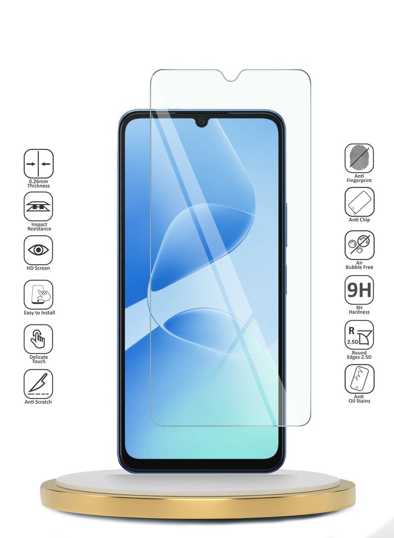 دبليو تيك واقي شاشة زجاجي مقوى 9H 2.5D بحواف منحنية لهاتف Infinix Hot 60i 5G 2025 من سلسلة WTech Premium (MSG9CN) - شفاف - Image 2