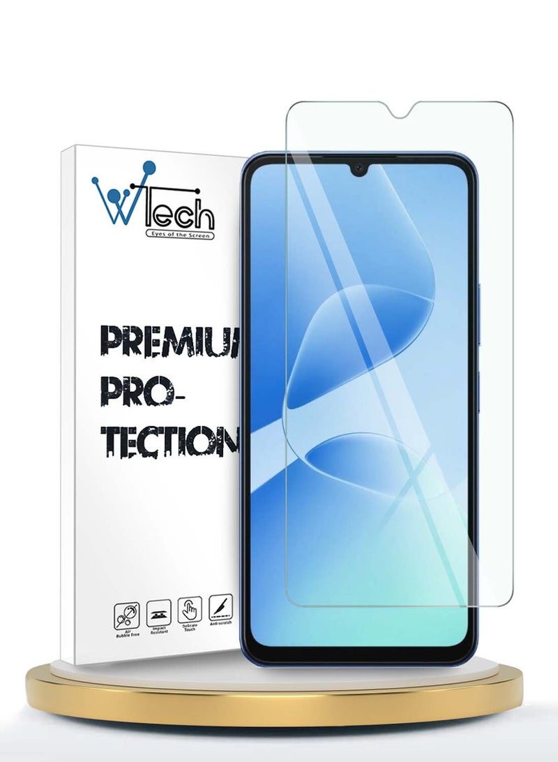 دبليو تيك واقي شاشة زجاجي مقوى 9H 2.5D بحواف منحنية لهاتف Infinix Hot 60i 5G 2025 من سلسلة WTech Premium (MSG9CN) - شفاف - Image 1