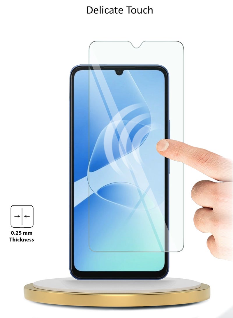 دبليو تيك واقي شاشة زجاجي مقوى 9H 2.5D بحواف منحنية لهاتف Infinix Hot 60i 5G 2025 من سلسلة WTech Premium (MSG9CN) - شفاف - Image 4