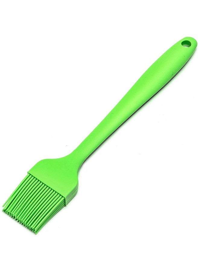P-Plus International Silicone Basting Brush Set,Stainless Steel Basting Brush with Silicone Bristles for BBQ/Grilling/Pastry Kitchen Oil Brush for Dosa Tawa Pastry (Pack 1(8 inch) Silicone Green) - Image 1