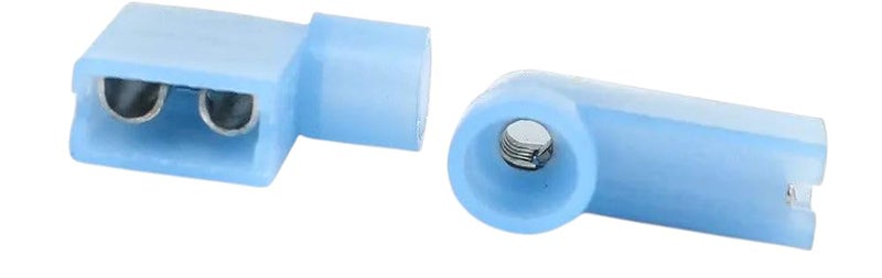 10 Pack 16-14 AWG Flag-Shaped Spade Connectors 16-14 AWG Fully Insulated Nylon Quick Crimp Blue FLDNY2-250 - Image 2