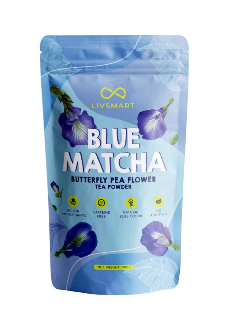 LIVSMART Organic Matcha Tea Powder Butterfly Pea Blue 100g, Pack of 2 - Image 2