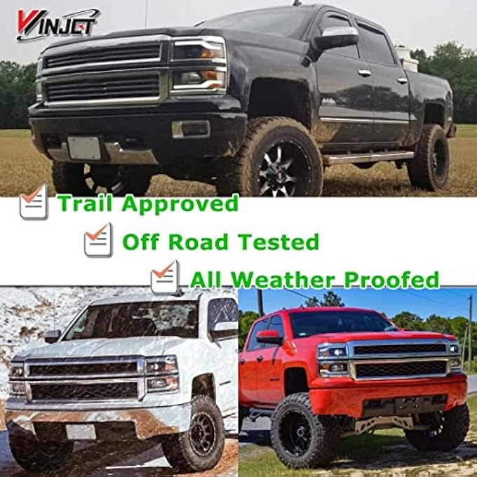 Winjet Compatible With 20142015 Chevrolet Silverado 1500 Led Drl Bar Projector Headlights Chrome Wj100382C01 - Image 4