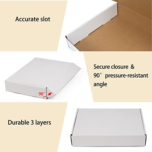 Sodissa 11x8x2 Inches Shipping Boxes Pack of 25, White Corrugated Cardboard Boxes for Small Bussiness - Image 3