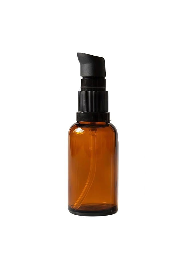 tupwel (100ml /3.4oz) - 1PC Empty Upscale Amber Glass Pump Press Bottles Vial Tube Containers Pot For Face Cream Makeup Facial Cleanser Toiletries Toner Liquid Cosmetics Shampoo Lotion Emulsion (100ML/3.4oz) - Image 1