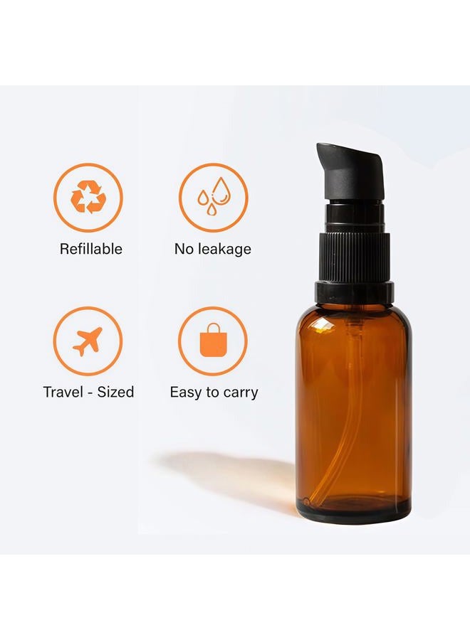 tupwel (100ml /3.4oz) - 1PC Empty Upscale Amber Glass Pump Press Bottles Vial Tube Containers Pot For Face Cream Makeup Facial Cleanser Toiletries Toner Liquid Cosmetics Shampoo Lotion Emulsion (100ML/3.4oz) - Image 4